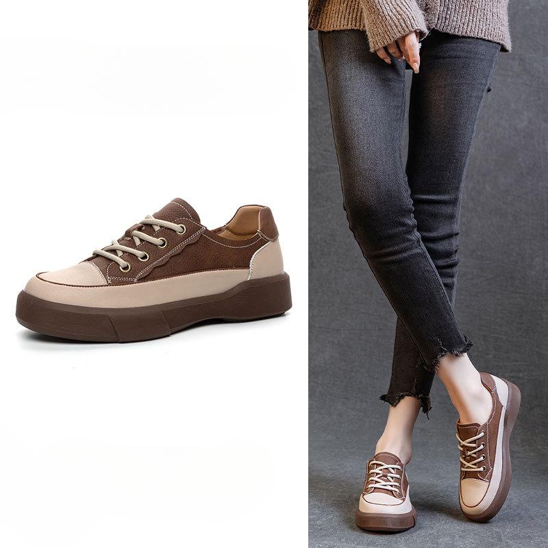 Retro and Versatile Thick-soled Women's Insole Height-increasing Casual Women's Shoes