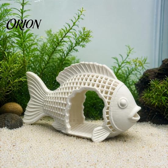 Breeding Cave for Aquarium 3D Printed Hollow Fish Shape Hideout Decor, Safe Shelter Cave, Betta Shrimp Ornament Decor Tank Landscape Decoration
