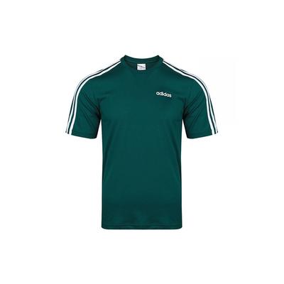 Classic 3-Stripes Training Sports Round Neck Short Sleeve T-Shirt Men Tops Dark-Green FM6230