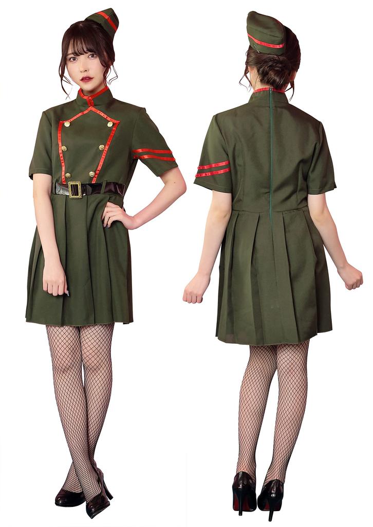 Clearstone Tokimeki Graffiti Cosplay Halloween Army Girl Green Women's