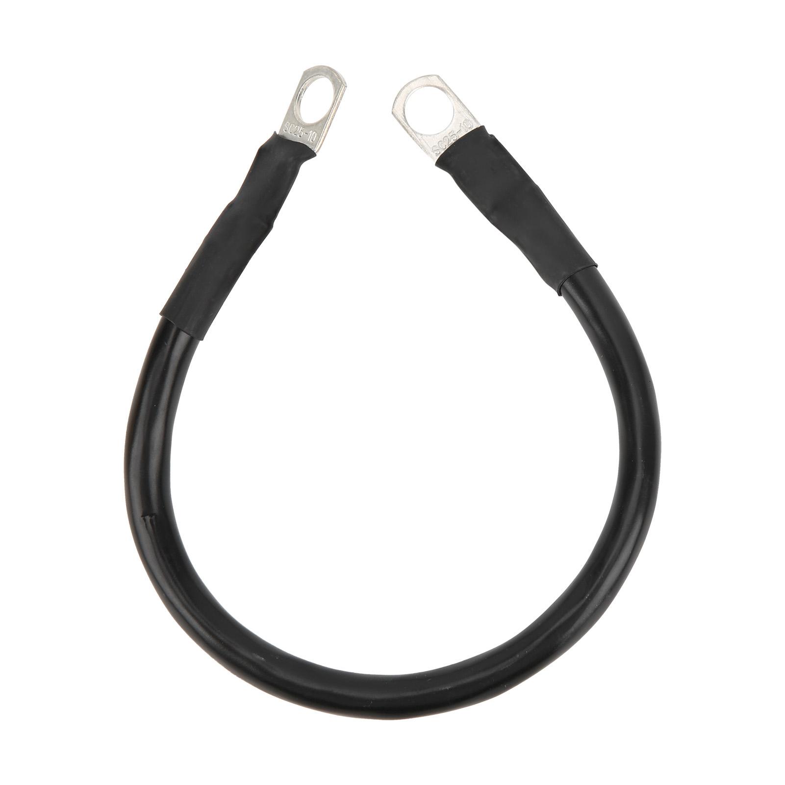 

11.8in Ground Wire 4AWG 25mm2 150A High Toughness Flexible Earth Cable for Battery Inverter Black