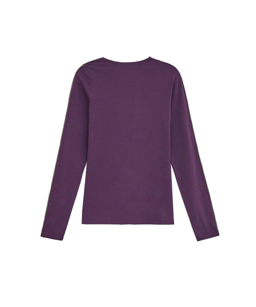 SUNBURNPROJECT Asymmetric Paneled Long Sleeve Top, Purple