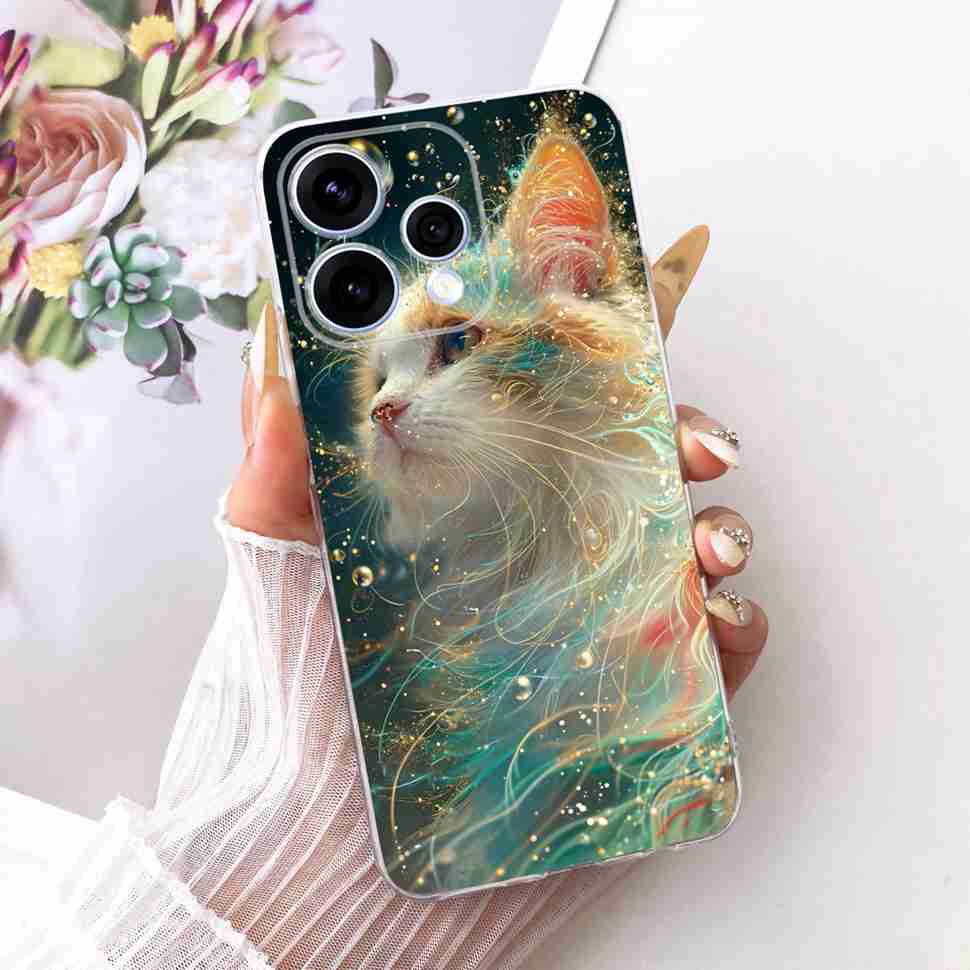 For Oppo Reno15 Reno 15 5G Casing Cute Cat Animal Soft Silicone Back Cover For Oppo Reno15 5G Protective Cases 6.59" Fundas