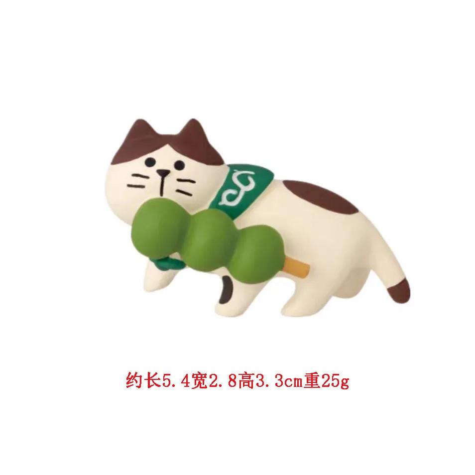 Japanese Tea Garden Leisure Scene Decoration ZAKKA Fashion Play Gift sushi Cat Toy DIY Resin Cute grain Craft Small Decoration