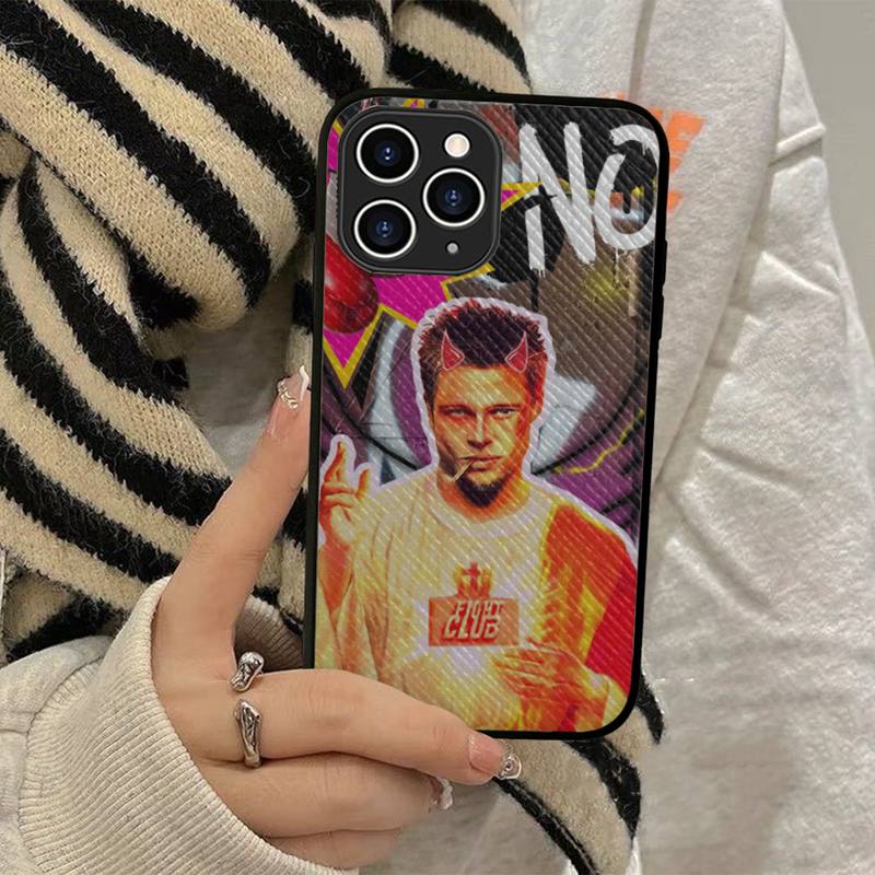 Fight Club Movie Poster Phone Case Hard Leather Case for IPhone 18 11 12 13 Mini Pro Max 8 7 Plus SE 2020 X XR XS Coque