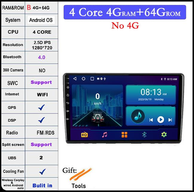 For Kia Ceed ED 2006-2012 Android 14 Car Multimedia Radio System WIFI Auto Navigation Carplay Bluetooth Player Intelligent