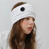 SUMMER WRINKLE BUTTON HAIR BAND BANDANA_WHITE