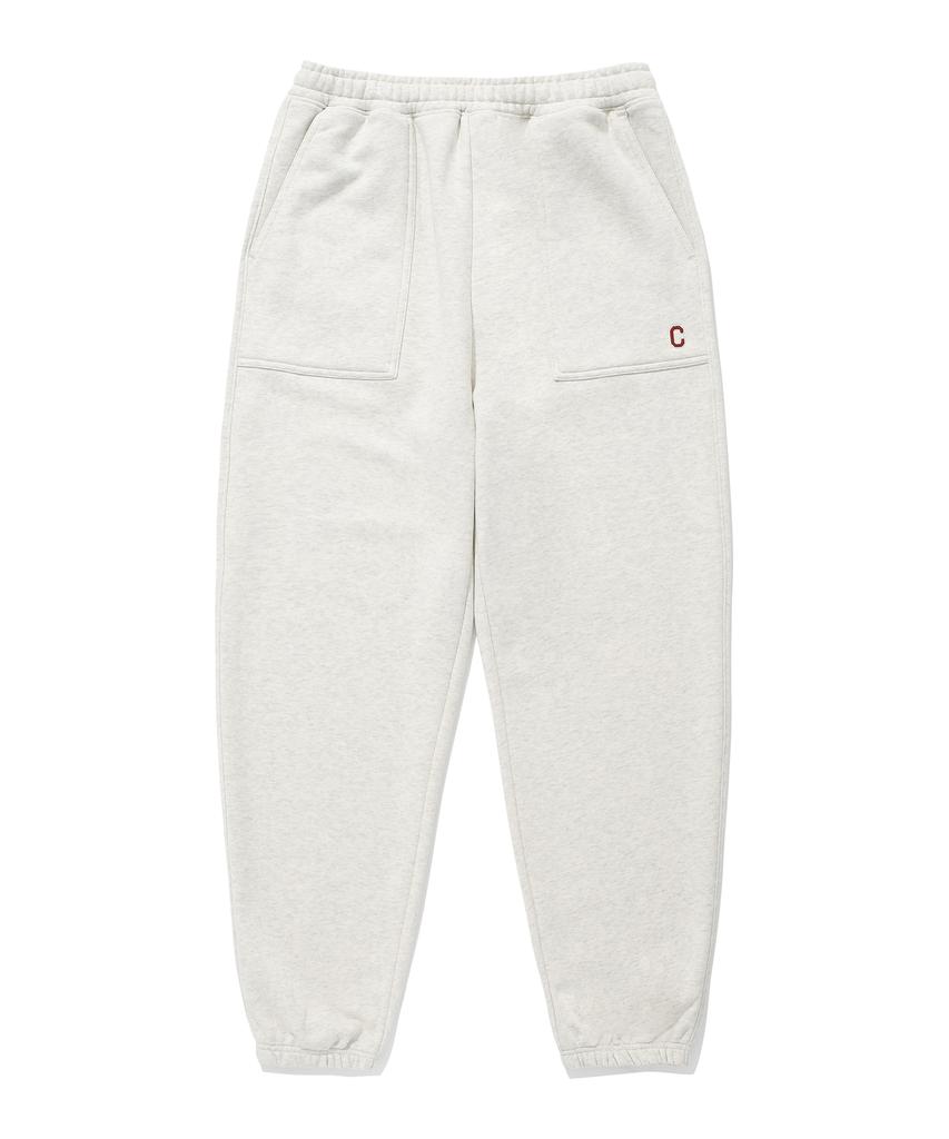 COVERNAT C Logo Sweat Wide Jogger Pants Oatmeal