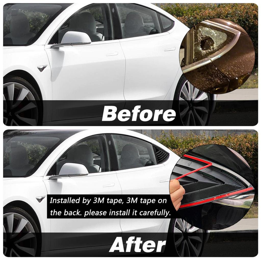Car Rear Window Louver Spoiler Panel   Vent  Blinds Fit For  Model 3 2017-2021 ABS Accessories