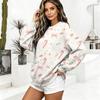 Women's Casual Christmas Print Crewneck Sweatshirt Pullover for Holiday Everyday Wear