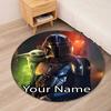 Custom Name The Mandalorian Printed Round Rug Carpet Chair Rug Area Rug Entryway Doormats,for Office Chair Living Room Bedroom Kitchen Room.