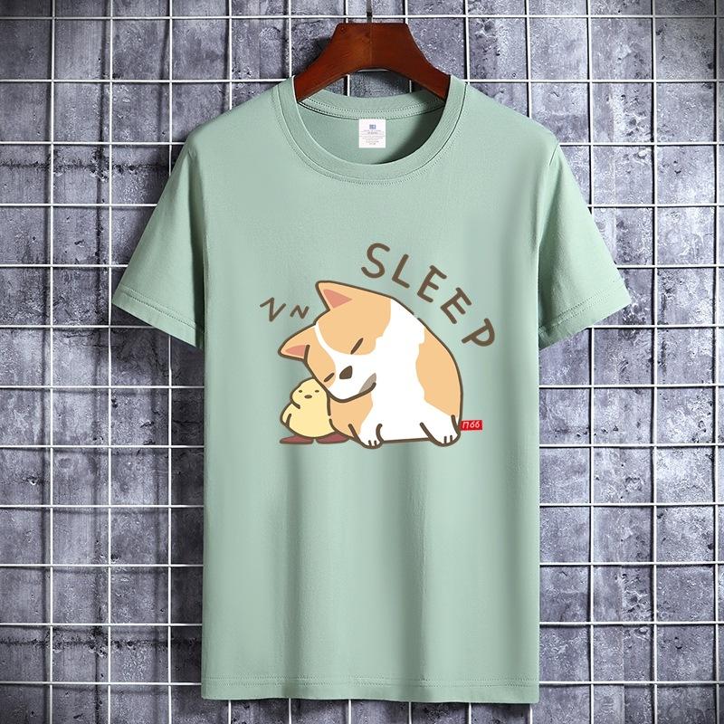 Summer Cartoon Printing Short-sleeved T-shirt Men And Women Couples Loose Loose Shirt Tops Aesthetic Clothing Summer Tops