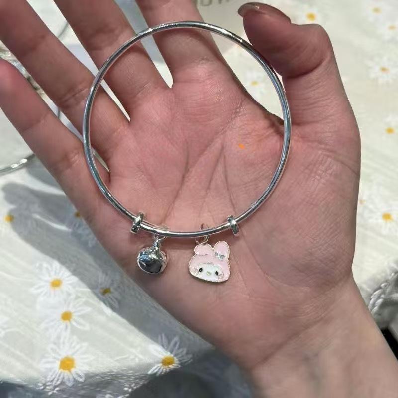 

In-Stock Minimalist Double Ring Bell Bracelet - High-End Niche Design Metal