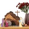 M-Modern-2 PCS Easter Scene Decorations Resurrection Scene Ornaments As Shown Manger Creche Nativity Set Crafts Resurrection