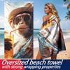 1pcs Fun Vacation-style Monkeys Polyester Microfiber Beach Towel Is Highly Absorbent, Suitable for Swimming and Beach Outings