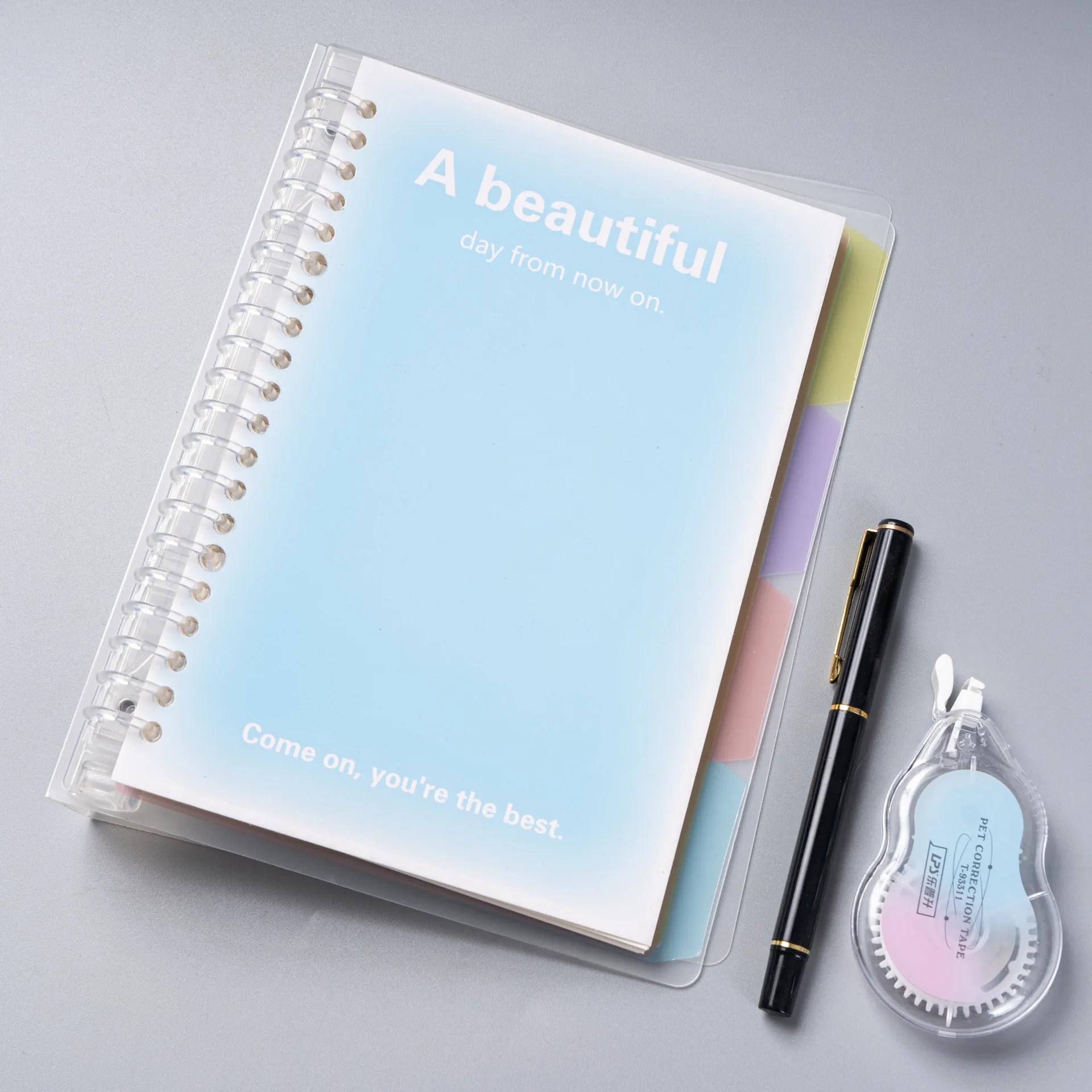 

Блокнот Ins с отрывными листами, с градиентной цветной разлиновкой, простые блокноты для записей, канцелярские принадлежности для школьников и студентов A5