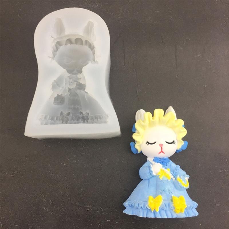 Rabbit Mold for Candle Making Silicone Mold Resin Ornaments Epoxy Mold for Making Soap Craft X3UC