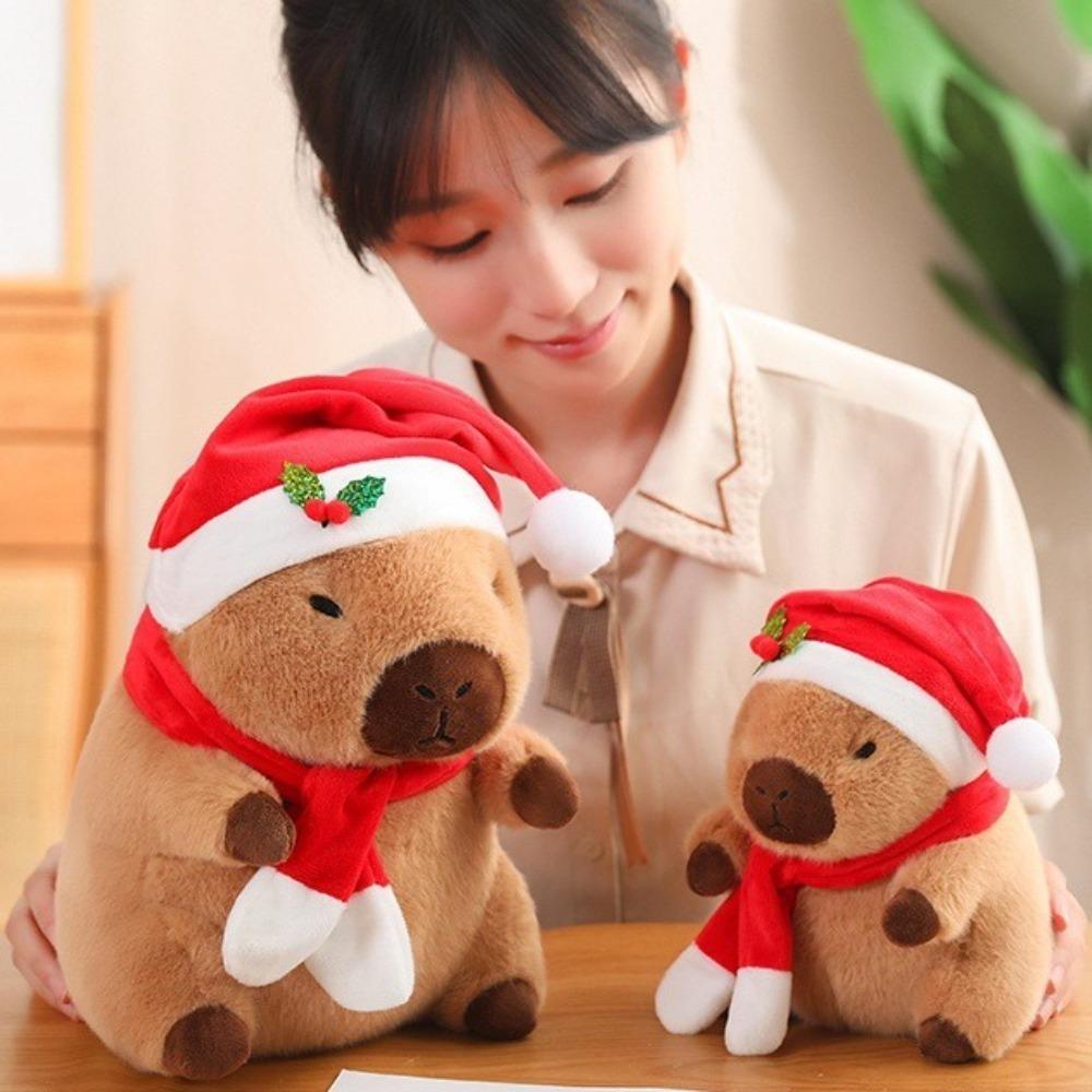 Festival Capybara Plush Toy Dress Up Capibara Fluffty Doll  Christmas Toy