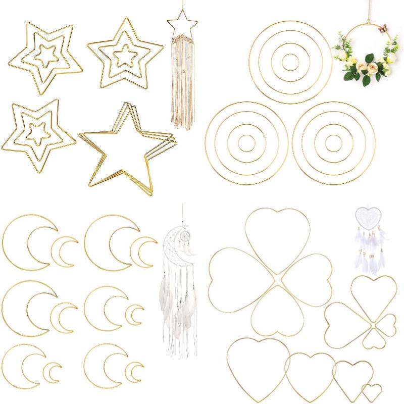 Metall Drahtreifen für Traumfänger Eisenkreis Dekorative Bastelzubehör Goldfarben