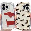 Trendy Simple Dachshund Puppy Case for iPhone 17 16 E 15 14 13 12 Mini 11 Pro Max 8 7 Plus Soft Silicone Washable Covers Funda