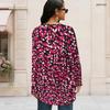 Ladies Plus Size Tie Dye Striped Long Sleeve T Shirt Round Neck Loose Irregular Hem Casual Tunic Top For Daily Wear