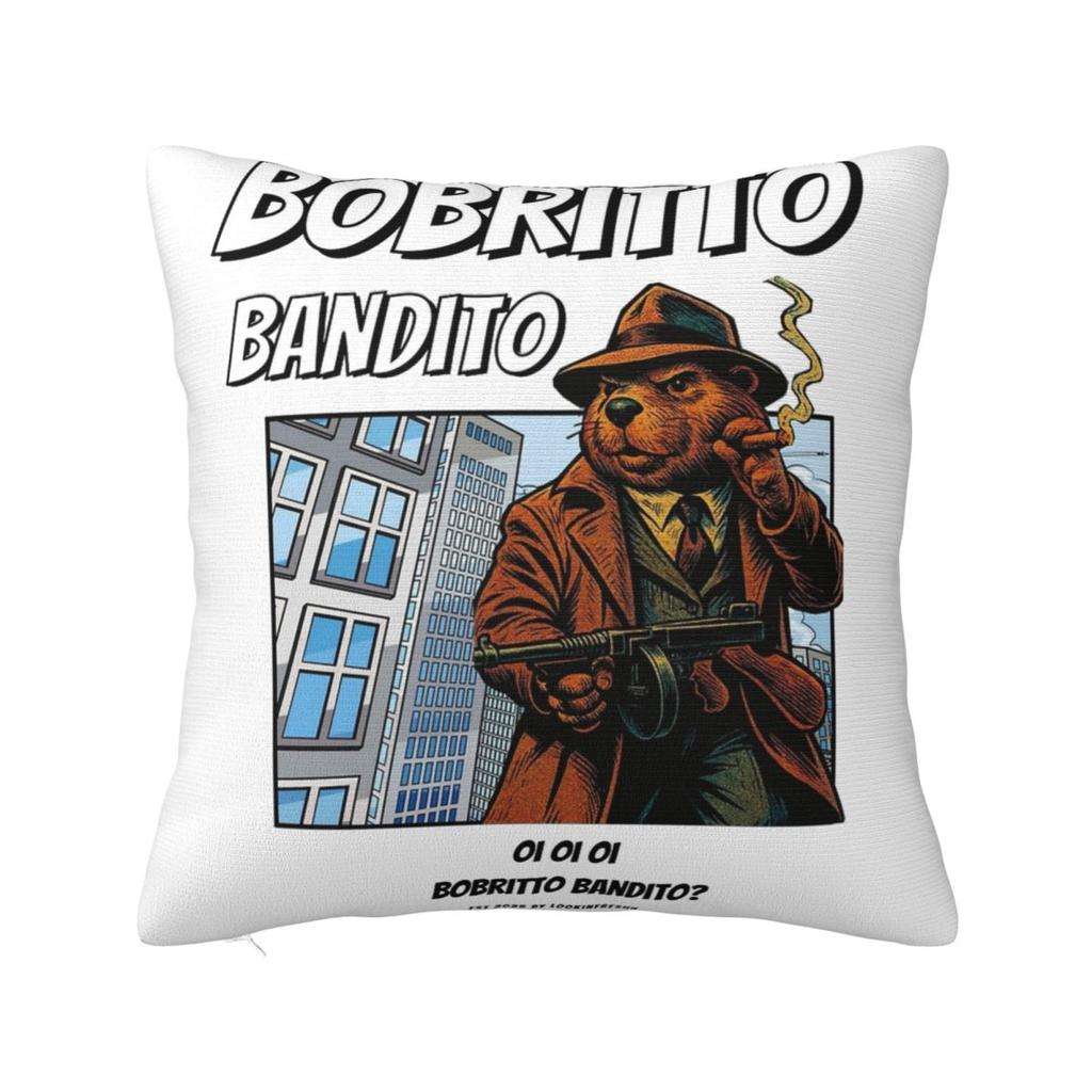 Brainrot Meme Italian Brain Rot Tung Tung Tung Sahu Pillow Case Cushion Polyester Pillow Cover Morden For Sofa Car Home Decor