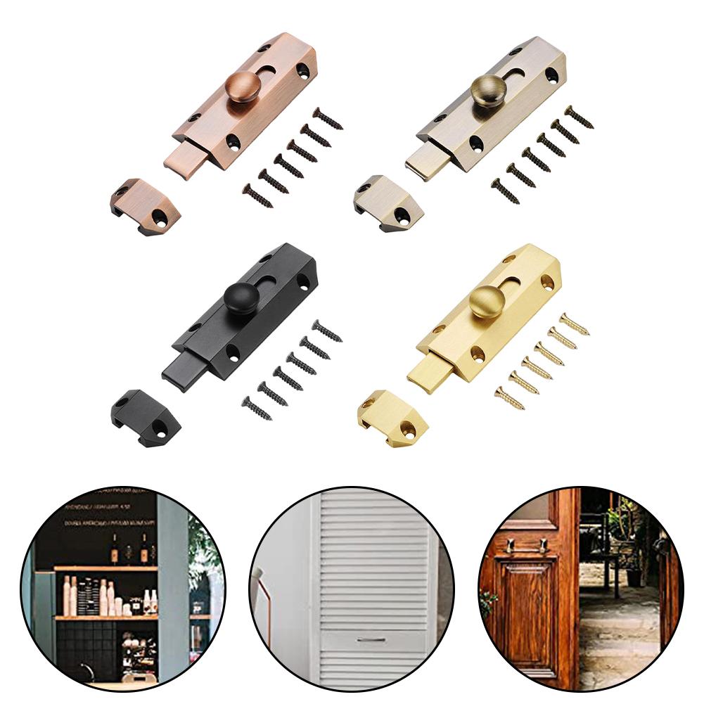 1 stk Messing Skyvedørbolt Lås Kraftig Port Sikkerhetslås Lås Maskinvare Hjem Vindu Skapdør Tyverisikringslås