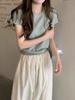 Korean Style Twist Hollow Knitted Short Sleeve Women's Spring/Summer 2025 Top