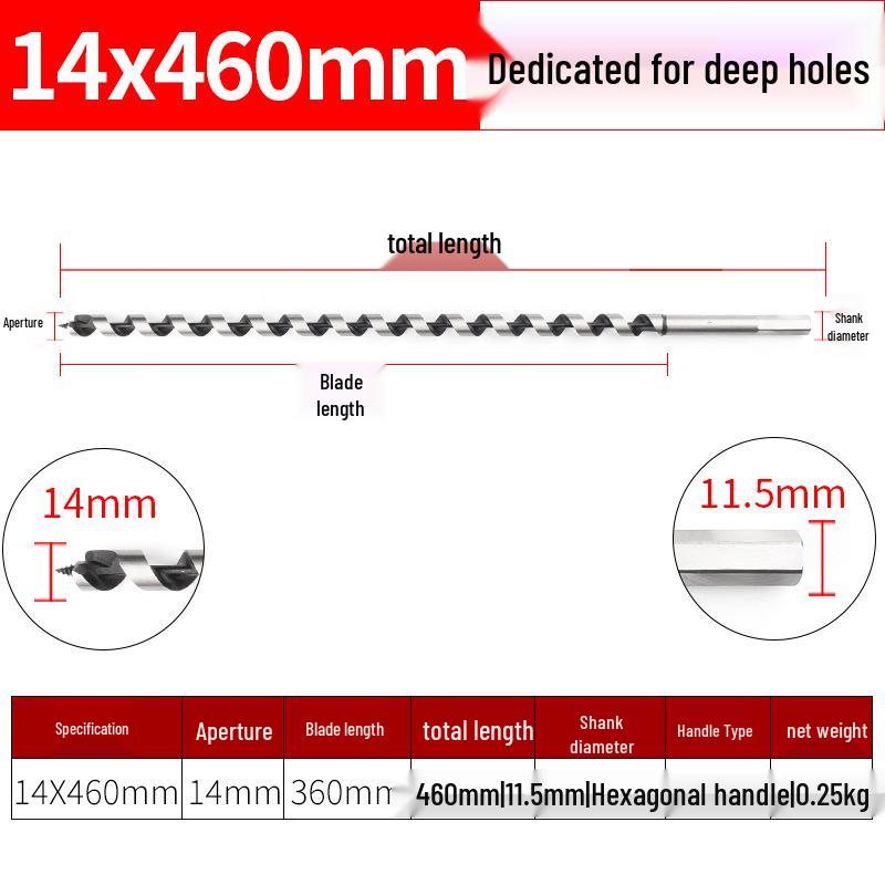 Hex Shank Deep Hole Woodworking Twist Drill Bit