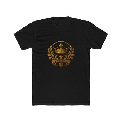 Gold Crown Fleur-de-Lis Tee | Regal Vintage Crest, Cool Luxury Tee, Style