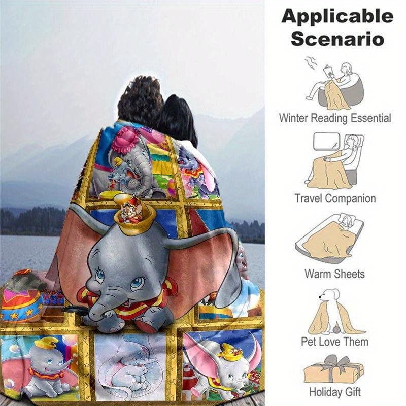 Dumbo Blanket Ultra-Soft, Warm, Cozy Throw for Living Room, Sofa, Four Seasons Travel Accessory Cute Cartoon Character Home Decoration