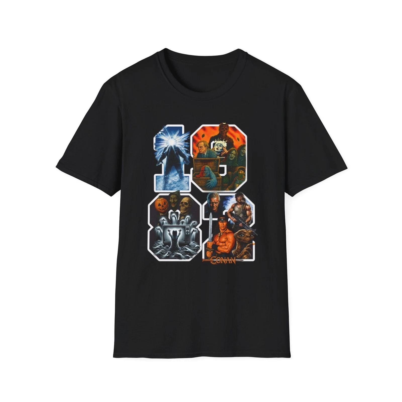 1982 Popular Movies T-Shirt | Retro Film Montage XL