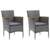 Maison Exclusive - Ensemble à manger de jardin coussins 3pcs Résine tressée Gris