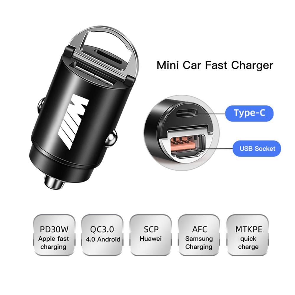 ZWVP7 Car Sticker Car Charger USB Type-C Fast Charging Power Adapter Automotive Interior Stickers For BMW X1 X2 X3 X5 X4 X6 X7 G30 G20