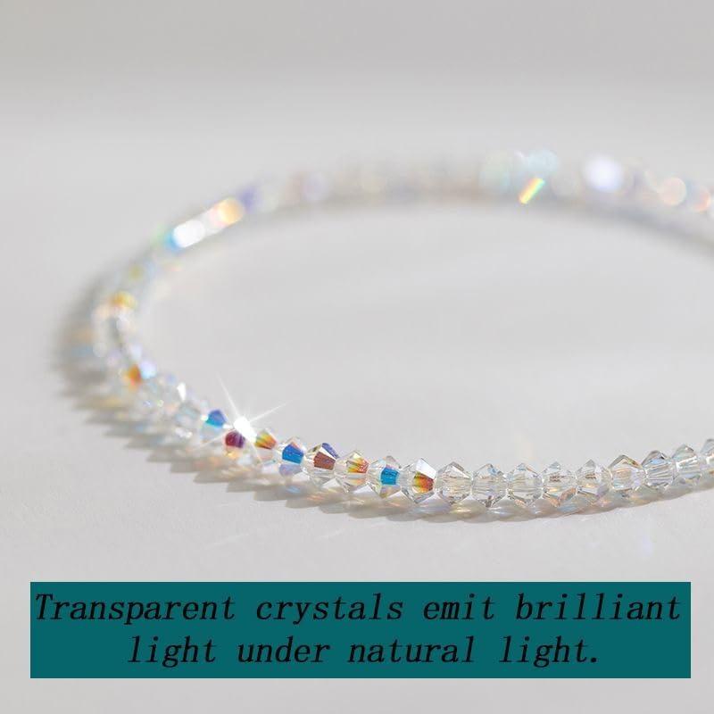 1 Pcs Aurora Crystals Stretch Beaded Bracelets for Women Trendy, Mother's Day Gifts for Her Jewelry