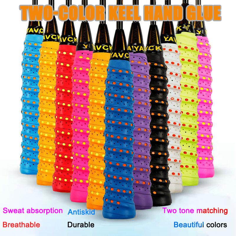 Chilă perforată bicoloră, mână laminată, cauciuc, rachetă de badminton, rachetă de tenis, undiță de pescuit, bandă anti-alunecare, respirabilă
