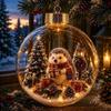 Svítící vánoční dekorace 2026 DIY Nový Santa Claus Sněhulák Los Křišťálová koule se zlatým práškem Dekorace 1 ks