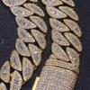 Hip Hop 20mm Mixed Set T-shaped Cubic Zirconia Cuban Chain Hip-hop Jewelry Trendy Necklace
