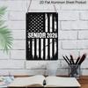 2D Flach, 1 Stück "Senior 2026" USA Flagge Aluminiumschild - 8"x12" Abgenutzt Schwarz-Weiß Patriotisches Senior-Dekor, Perfekt für 2026 Abschlussgeschenke