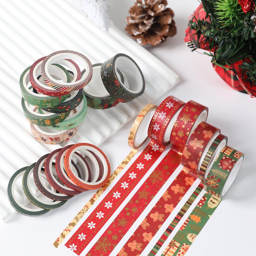 Christmas Snowflake Washi Tape Navidad Natal Noel Tree Gingerbread Man Tape Merry Christmas Decor For Home 2024 New Year 2025