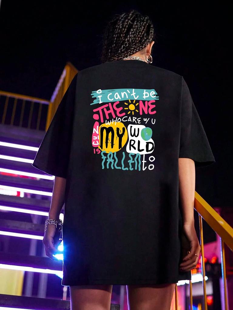 Y2k Graffiti Letter Women T-shirt Girls Boys Korean Version Hip Hop Streetwear Tops Short Sleeve Tees Cotton O-neck T Shirts