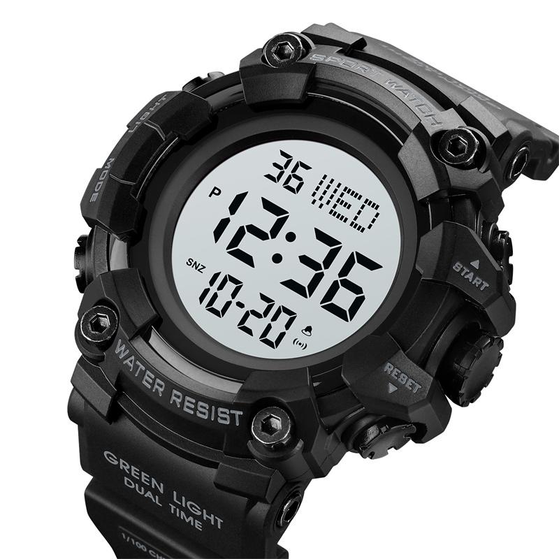 Skmei Men's Military Watches Fashion Big Dial Digital Wristwatch Luxury Outdoor Sports Dual Time Led Waterproof Alarm Clock