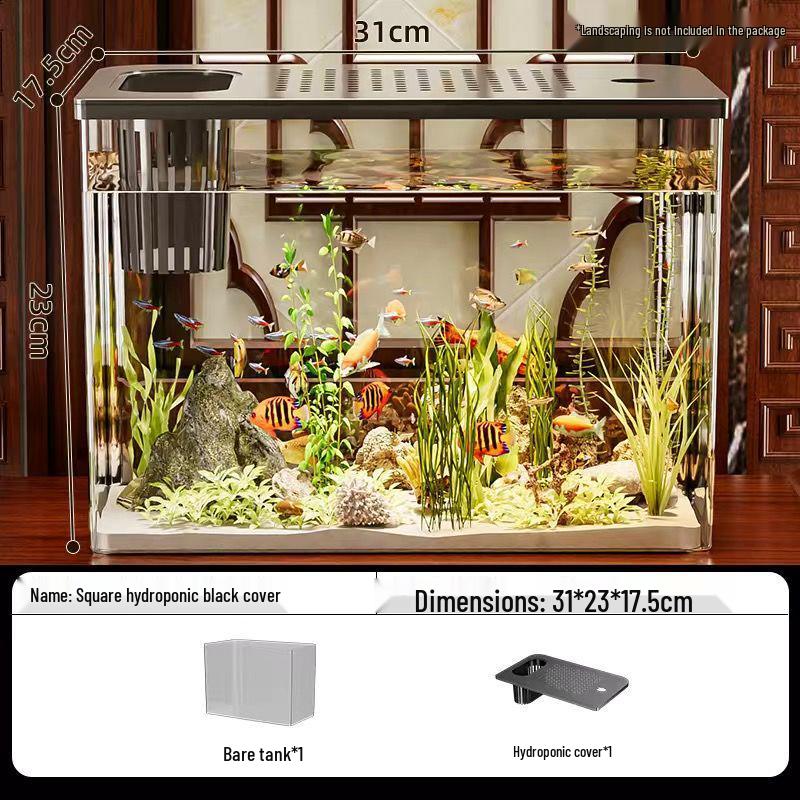 Transparent Plastic Desktop Aquarium: Small Ecological Fish Tank for Goldfish, Ideal for Living Room or Table Landscaping