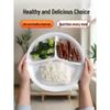 HANDUNYOU Commercial Melamine 4-Compartment Divided Plate Set