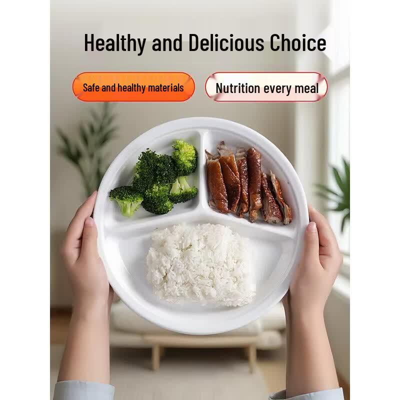 HANDUNYOU Commercial Melamine 4-Compartment Divided Plate Set