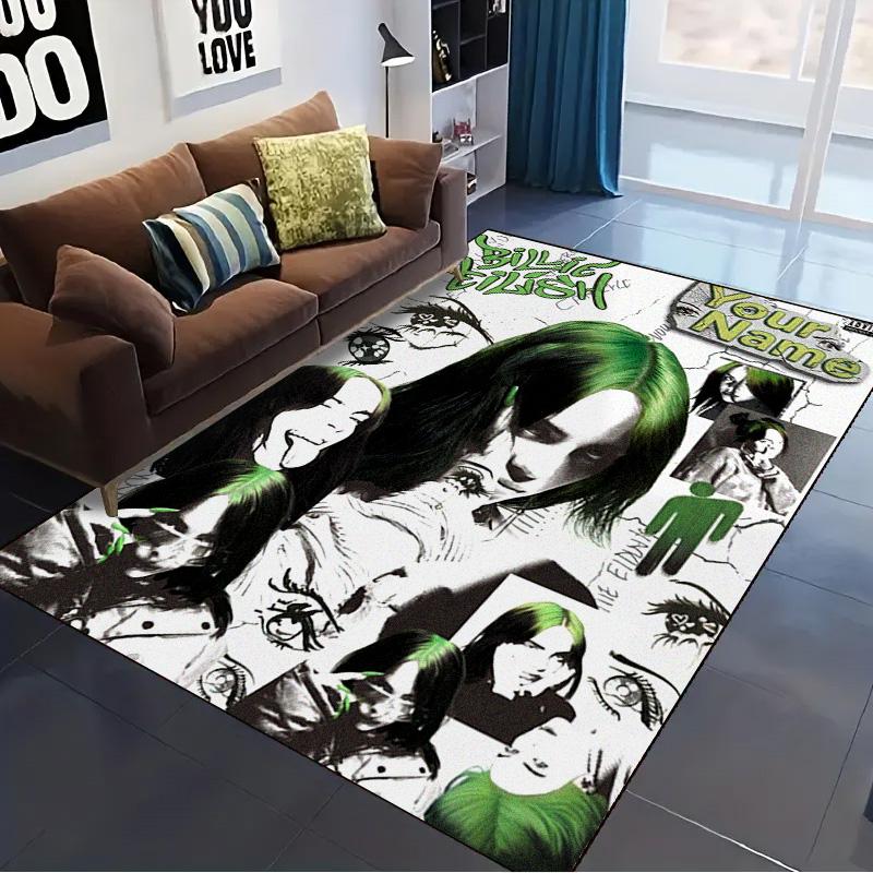 Name Custom Billie Poster Carpet Rug for Living Room Bedroom Home Sofa Decoration,Kids play Non-slip Floor Mat