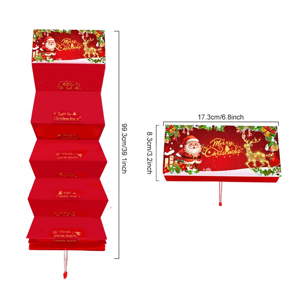 Santa Claus Christmas Money Card Envelope Red Lucky Folding Banknote Card Christmas Cash Envelope with Money Clip Christmas Gift