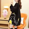 Oversized Women Korean Long Sleeve Hoodie Cartoon Print Crewneck Sweatshirt Spring Autumn Loose Casual Tops Streetwear