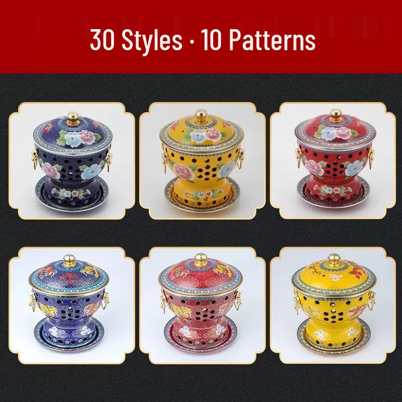Qiuqiao Cloisonne Pure Copper Alcohol Hot Pot