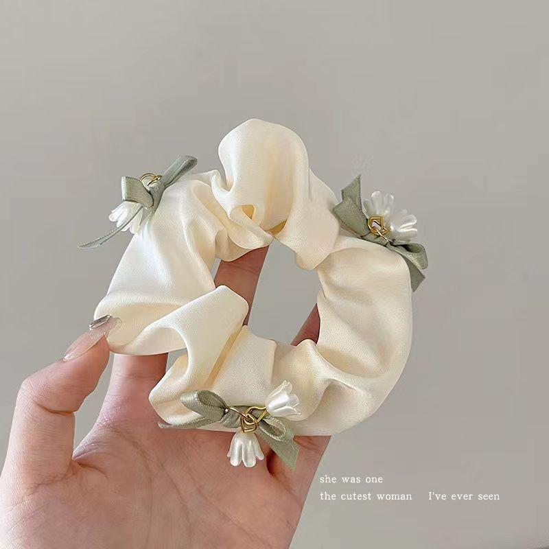 Set lily of the valley flower rubber band hair ring high elasticity and durable Korean version of the head rope new fresh girl hair tie rope